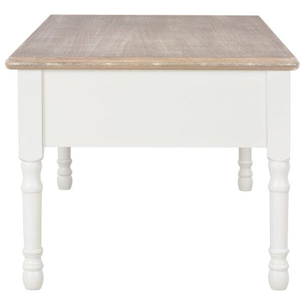 vidaXL Coffee Table White 100x50x46 cm Solid Wood Paulownia