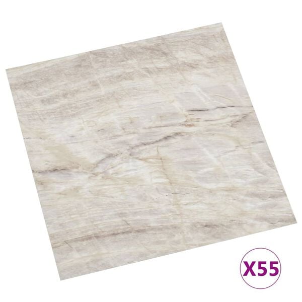 vidaXL Self-adhesive Flooring Planks 55 pcs PVC 5.11 m² Beige