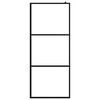 vidaXL Walk-in Shower Wall with Shelf Black 80x195 cm ESG Glass&Aluminium