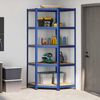 vidaXL 5-Layer Corner Shelf Blue Steel&Engineered Wood