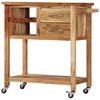 vidaXL Kitchen Trolley 80x45x91 cm Solid Acacia Wood
