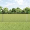 vidaXL Fence with Post Grey 1 x 100 m Steel and PVC