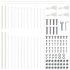 vidaXL Garden Fence 4 pcs White 170 x 190 cm Powder-Coated Steel