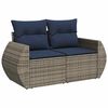 vidaXL 11 Piece Garden Sofa Set with Cushions Grey Poly Rattan Acacia