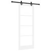 vidaXL Sliding Door White 83 x 211 cm Solid Pine Wood and Glass