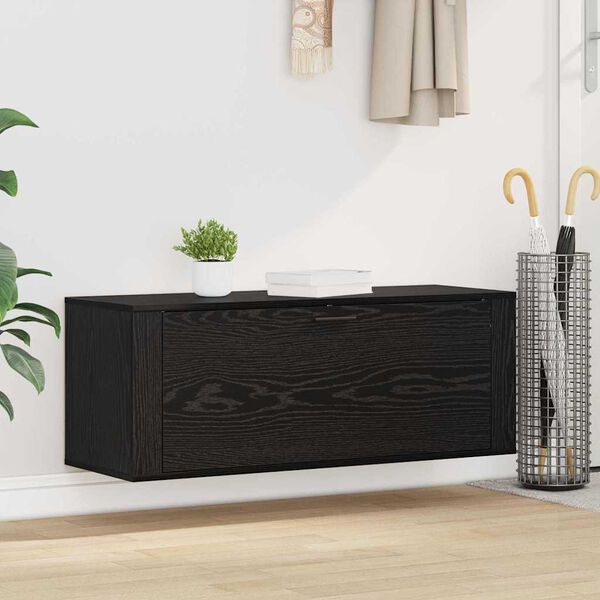 vidaXL Shoe Cabinet Black oak 100 x 35 x 38 cm Engineered wood