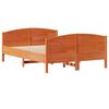 vidaXL Bed Frame without Mattress Wax Brown 120x190 cm Small Double Solid Wood Pine