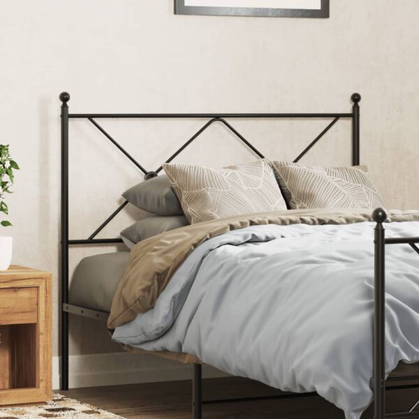 vidaXL Metal Headboard Black 107cm