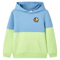 Kids' Hooded Sweatshirt Blue and Soft Yellow 92