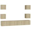 vidaXL 6 Piece TV Cabinet Set Sonoma Oak Engineered Wood