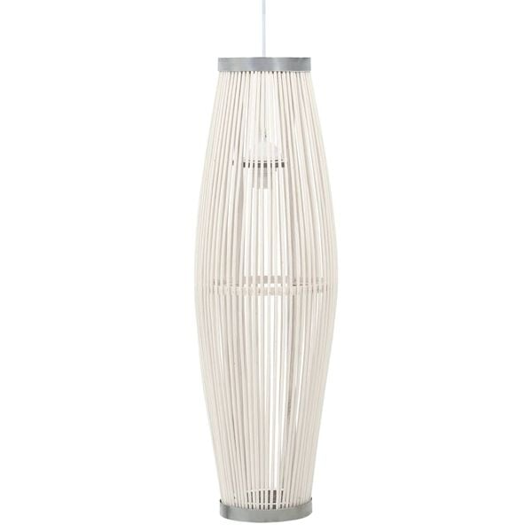 vidaXL Pendant Lamp White Willow 40 W 27x68 cm Oval E27
