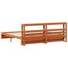vidaXL Bed Frame with Headboard Wax Brown 200 x 200 cm Solid Pine Wood