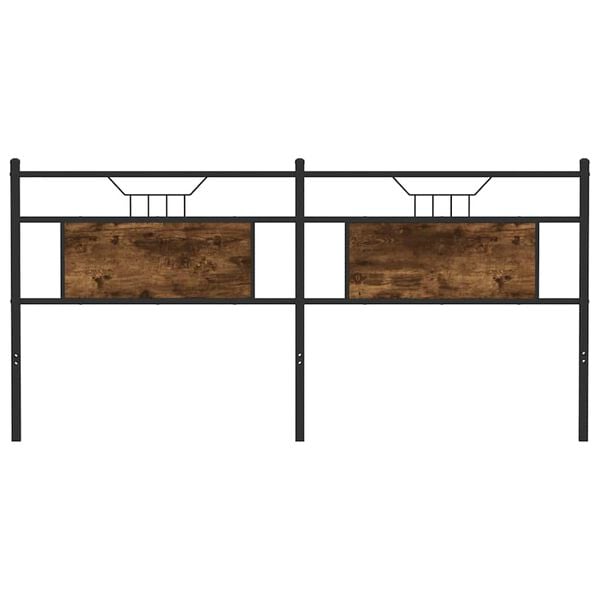 vidaXL Replace Headboard Smoked Oak 180 cm Engineered Wood and Steel