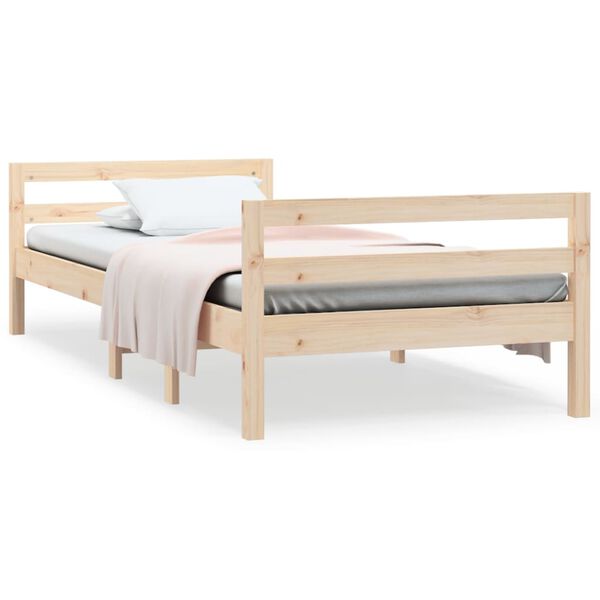 vidaXL Bed Frame without Mattress 90x200 cm Solid Wood Pine