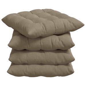 vidaXL Seat Cushions 4 pcs Taupe 40 x 40 x 6 cm Microfibre
