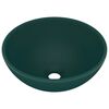 vidaXL Luxury Bathroom Basin Round Matt Dark Green 32.5x14 cm Ceramic