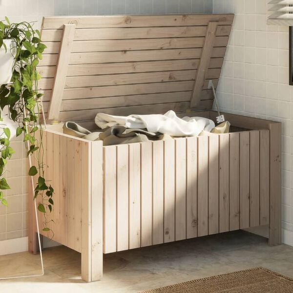 vidaXL Storage Box with Lid RANA 100x49x54 cm Solid Wood Pine