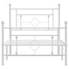 vidaXL Metal Bed Frame without Mattress with Footboard White 90x200cm