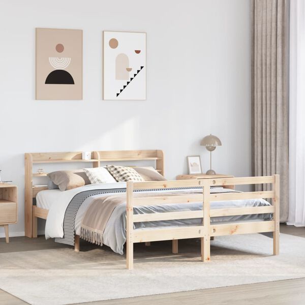 vidaXL Bed Frame with Headboard without Mattress 120x200 cm