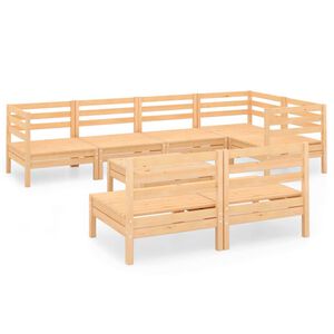 vidaXL 8 Piece Garden Lounge Set Solid Pinewood