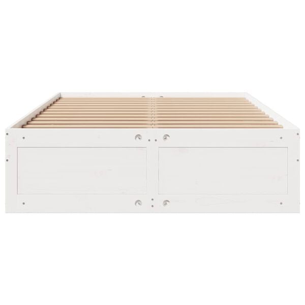 vidaXL Bed Frame without Mattress with Drawers White 160x200 cm Solid Wood Pine