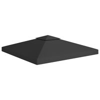 vidaXL 2-Tier Gazebo Top Cover 310 g/m² 3x3 m Black