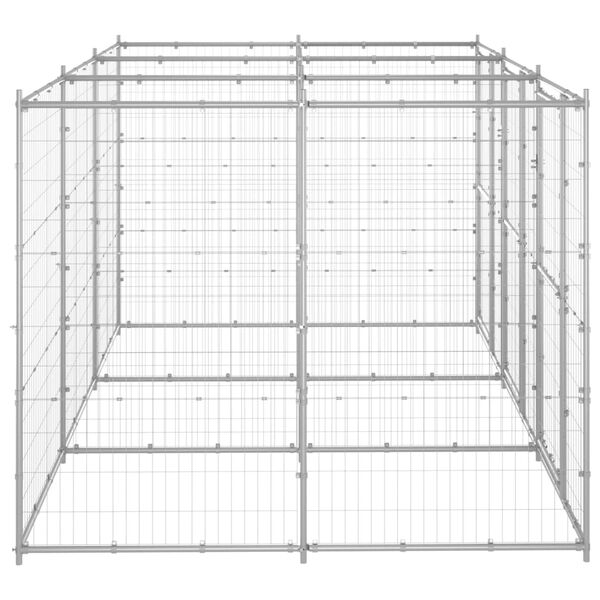 vidaXL Outdoor Dog Kennel Galvanised Steel 7.26 m&sup2;