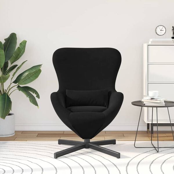 vidaXL Egg Chair Black 63 x 73 x 90 cm Velvet