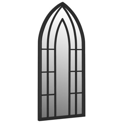 vidaXL Garden Mirror Black 70x30 cm Iron for Outdoor Use