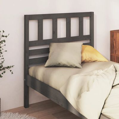 vidaXL Bed Headboard Grey 96x4x100 cm Solid Wood Pine