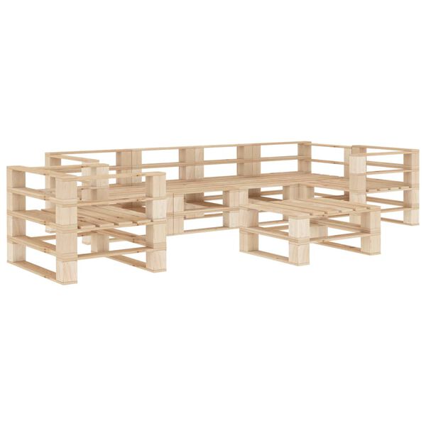 vidaXL 7 Piece Garden Pallets Lounge Set Wood