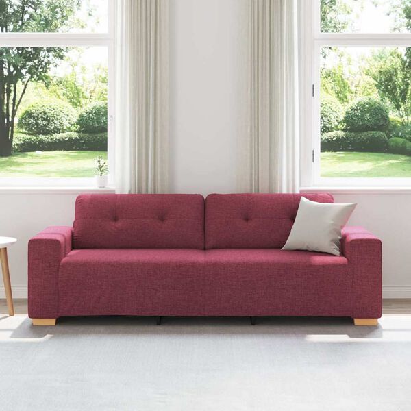vidaXL Sofa Wine Red 221 x 78 x 80 cm Fabric