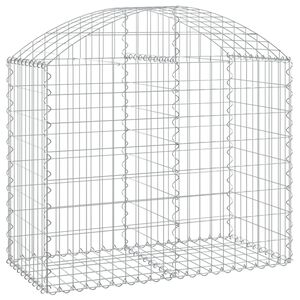vidaXL Arched Gabion Basket 100x50x80/100 cm Galvanised Iron