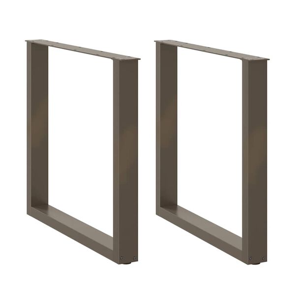 vidaXL Dining Table Legs U-Shaped 2 pcs Natural Steel 90x(72-73) cm Steel