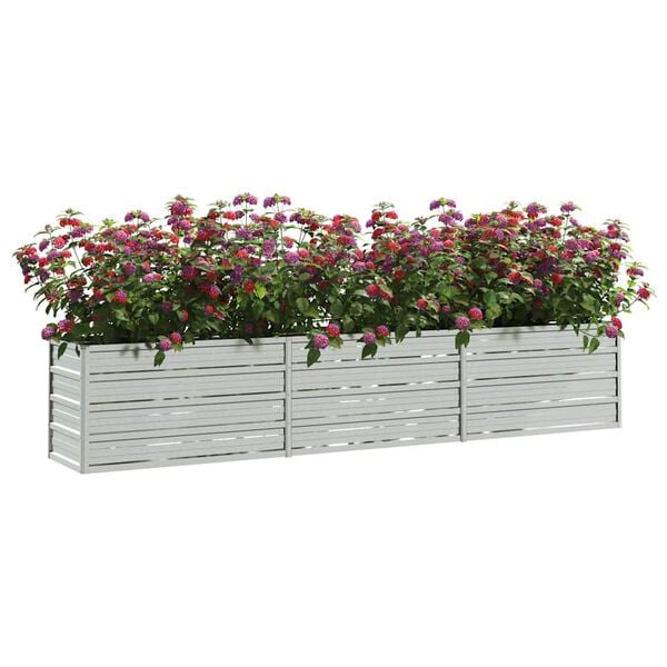 vidaXL Garden Raised Bed 240x40x45 cm Galvanized Steel Silver