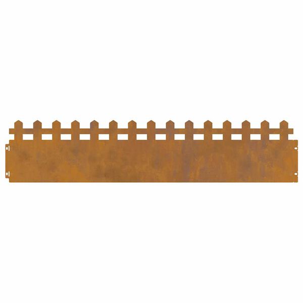 vidaXL Lawn Edgings 10 pcs Rusty 103 x 0.05 x 22 cm Weathering Steel
