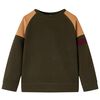 vidaXL Kids' Sweatshirt Dark Khaki and Camel 140