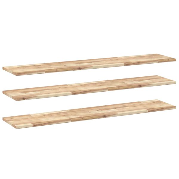vidaXL Floating Shelves 3 pcs 120x30x2 cm Untreated Solid Wood Acacia