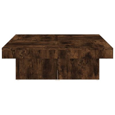 vidaXL Coffee Table Smoked Oak 90x90x28 cm Engineered Wood