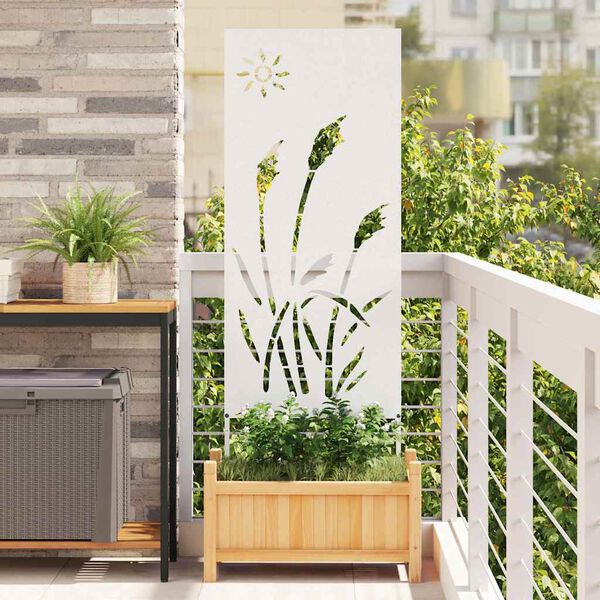 vidaXL Garden Privacy Screen White 50 x 140 cm Cold-rolled steel