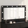 vidaXL Vanity Mirror with LED Strip Lights Black Oak 100 x 55 x 18 cm