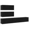 vidaXL TV Cabinet Set Wall-mounted 4 pcs Black Oak Engineered Wood