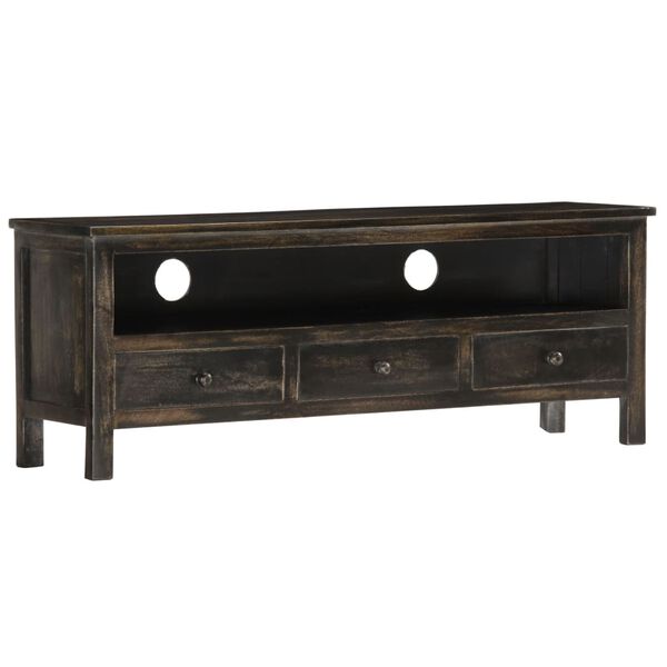 vidaXL TV Cabinet Black 120x30x45 cm Solid Mango Wood