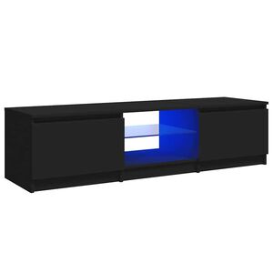 vidaXL TV Cabinet with LED Lights Black 140x40x36 cm