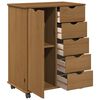 vidaXL Rolling Cabinet Honey Brown 63.5 x 39 x 79 cm Solid Pine Wood