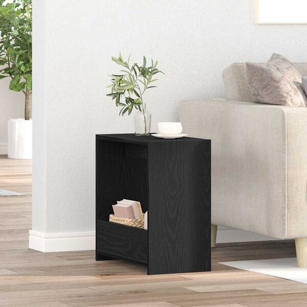 vidaXL Side Table Black Oak 50 x 26 x 50 cm Engineered Wood