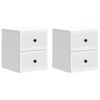 vidaXL Wall-Mounted Bedside Cabinet 2 pcs White 33 x 34.5 x 40 cm