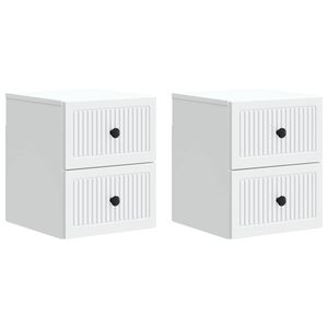 vidaXL Wall-Mounted Bedside Cabinet 2 pcs White 33 x 34.5 x 40 cm
