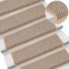 vidaXL Stair Mats Self-adhesive Sisal-Look 30 pcs 65x21x4 cm Light Beige