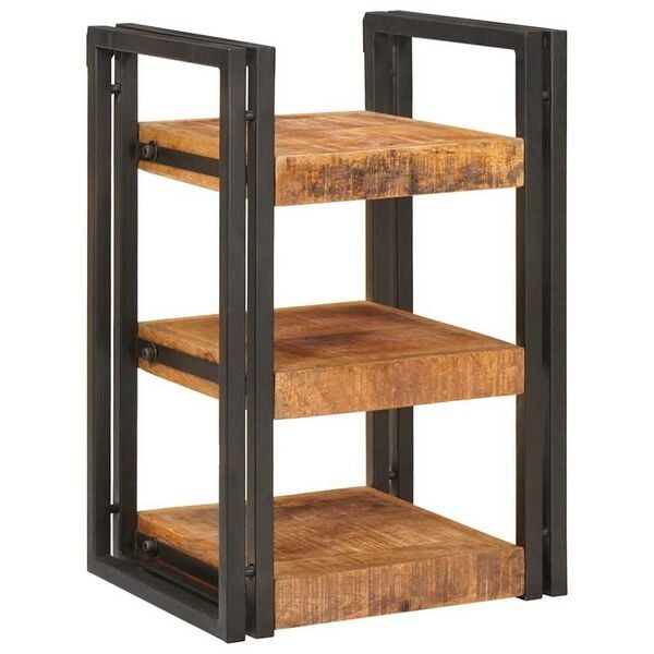 vidaXL Bedside Table 2 pcs Brown and Black Solid Mango Wood